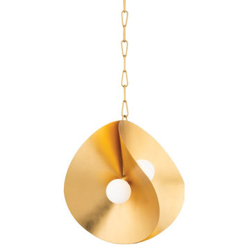 Corbett Peony 4 Light Small Pendant 330-18-GL, Gold Leaf
