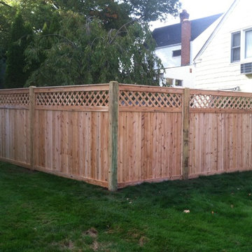 West Hartford | Cedar Tongue & Groove Lattice Top Estate Fence