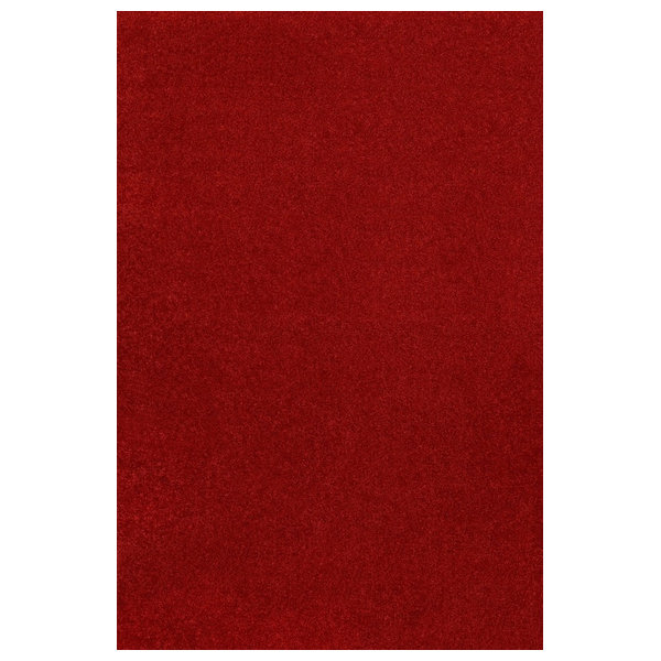 Color World Collection Way Solid Color Area Rug, Red, 8'x10'