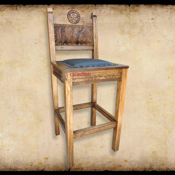 Texas Bar Stool with Cowhide
