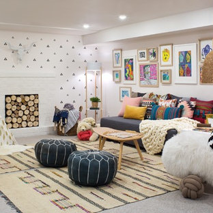 Design ideas for a scandinavian basement in Denver.