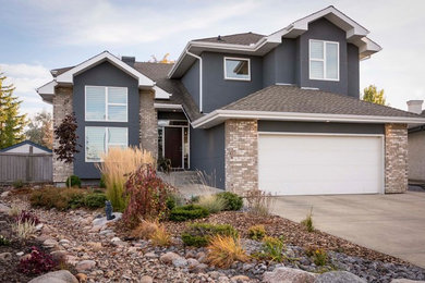 Inspiration for a transitional home design remodel in Edmonton