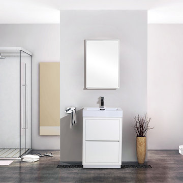 Lavanity Bliss 24" White Floor Mount Modern Bathroom Vanity--FMB24WH-$399