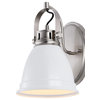 Phineas Light Farmhouse Bohemian Iron LED Vanity, White, 1-Light