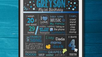 1st Birthday Chalkboard Designs (Available in 8x10, 11x14 & 16x20)