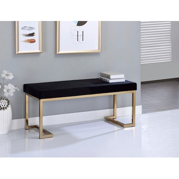Acme Boice Bench, Black Fabric and Champagne