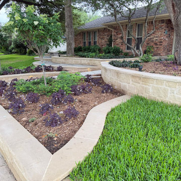 Front Yard Retaining Wall Entry Walkway