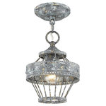 Golden Lighting - Golden Lighting 7856-1SF VP Ferris - 1 Light Mini-Semi Flush Mount - Ferris is a casual, vintage-inspired design that wFerris 1 Light Mini- Oyster *UL Approved: YES Energy Star Qualified: n/a ADA Certified: n/a  *Number of Lights: 1-*Wattage:100w Incandescent bulb(s) *Bulb Included:No *Bulb Type:Medium Base *Finish Type:Blue Verde Patina