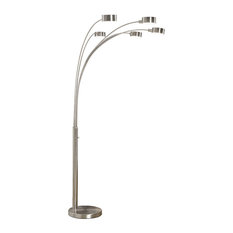 8 Ft Tall Floor Lamps Houzz Artiva Micah Modern Arched Brushed Steel 88 Floor Lamp With Rotatable Shade And Dimmer