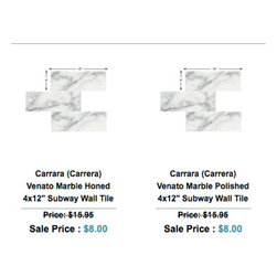 $8.00 Sq.Ft. Carrara Venato 4x12" Marble Tile (2015 Prices) - Wall And Floor Tile