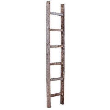 BarnwoodUSA Rustic Reclaimed Wooden Ladder, 6 Foot