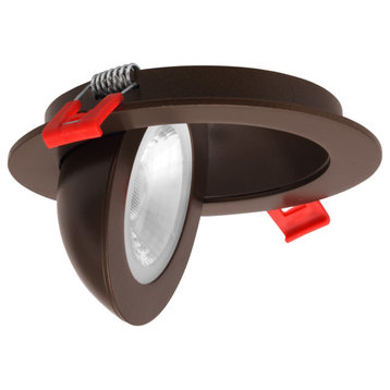 DGF 4" Selectable Canless Floating Gimbal LED Recessed Downlight, Oil-Rubbed
