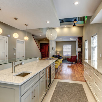 St Paul Contemporary Kitchen Remodel and Fireplace Facade