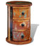 VidaXL Reclaimed Solid Wood Round Cabinet With 3 Drawers