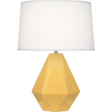 Robert Abbey Delta 1 Light Table Lamp, Sunset Yellow Glazed Ceramic - SU930