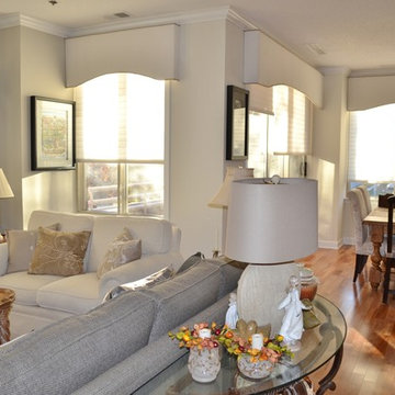 Living Room/Dining Room w/ White Cornices
