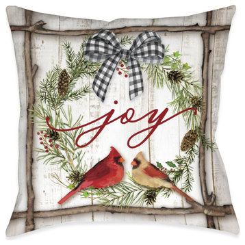 Joyful Cardinal Indoor Pillow, 18"x18"