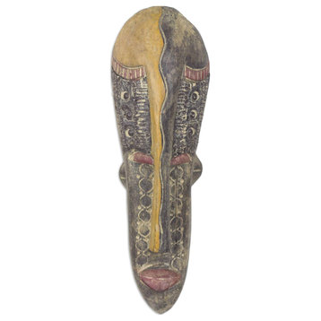 NOVICA Beauty Queen And Akan Wood Mask