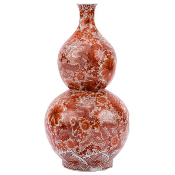 Orange Dragon Gourd Vase