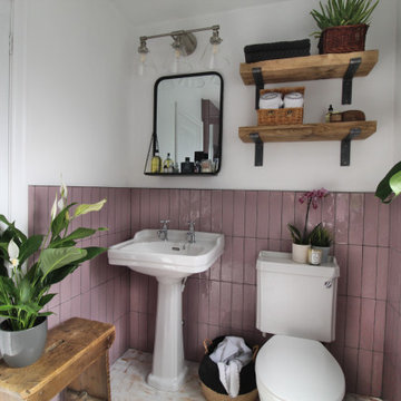 softened industrial bathroom