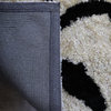 Hand Tufted Shag Polyester Area Rug Floral Beige Black