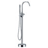 HelixBath Alamere Gooseneck Freestanding Tub Faucet, Chrome With Hand Shower