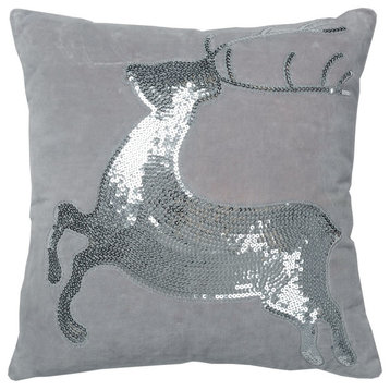 Vickerman QTx17491 Decorative 18"x18" Sparkling Deer Pillow