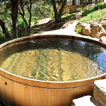 Wooden hot tub installations