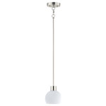 Maxim - Coraline One Light Mini Pendant - A charming collection of farmhouse inspired design. Satin White glass domes suspend from individually distributed tube arms. Available in Black Satin Nickel and a Bronze/Satin Brass combination. This transitional look offers an updated look for both traditional and modern settings.