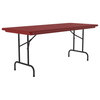 Correll 30"W x 60"D Heavy Duty Plastic Blow-Molded Folding Table in Red