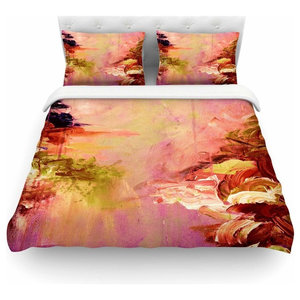 Cal King Comforter 104 X 88 KESS InHouse Suzanne Carter Poppy Blue Pink King