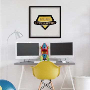 "Superhero in Training Badge" Framed Painting Print