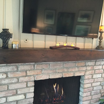 Rustic hewn alder mantel
