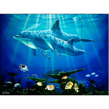 Tile Mural, Dolphin Reef by Jeff Wilkie