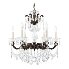 La Scala 6 Light Chandelier Heirloom Bronze Clear Crystals Swarovski