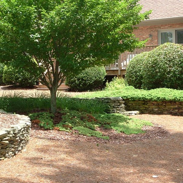 Stone walls and patio