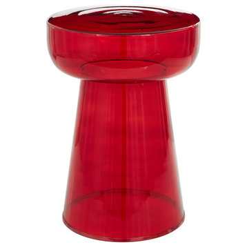 Contemporary Red Glass Accent Table 563887