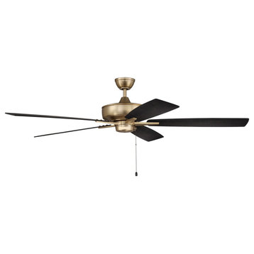 Craftmade Super Pro 60" Ceiling Fan With Blades, Satin Brass