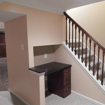 Basement remodel, custom entertainment system, kitchenette