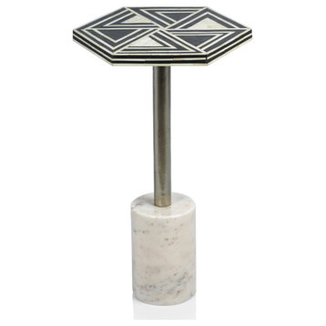 Sakan Hexagon Cocktail Table With Marble Base