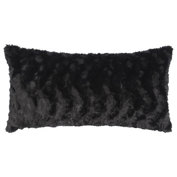 Obsidian Decorative Pillow, Black, 14"x26"