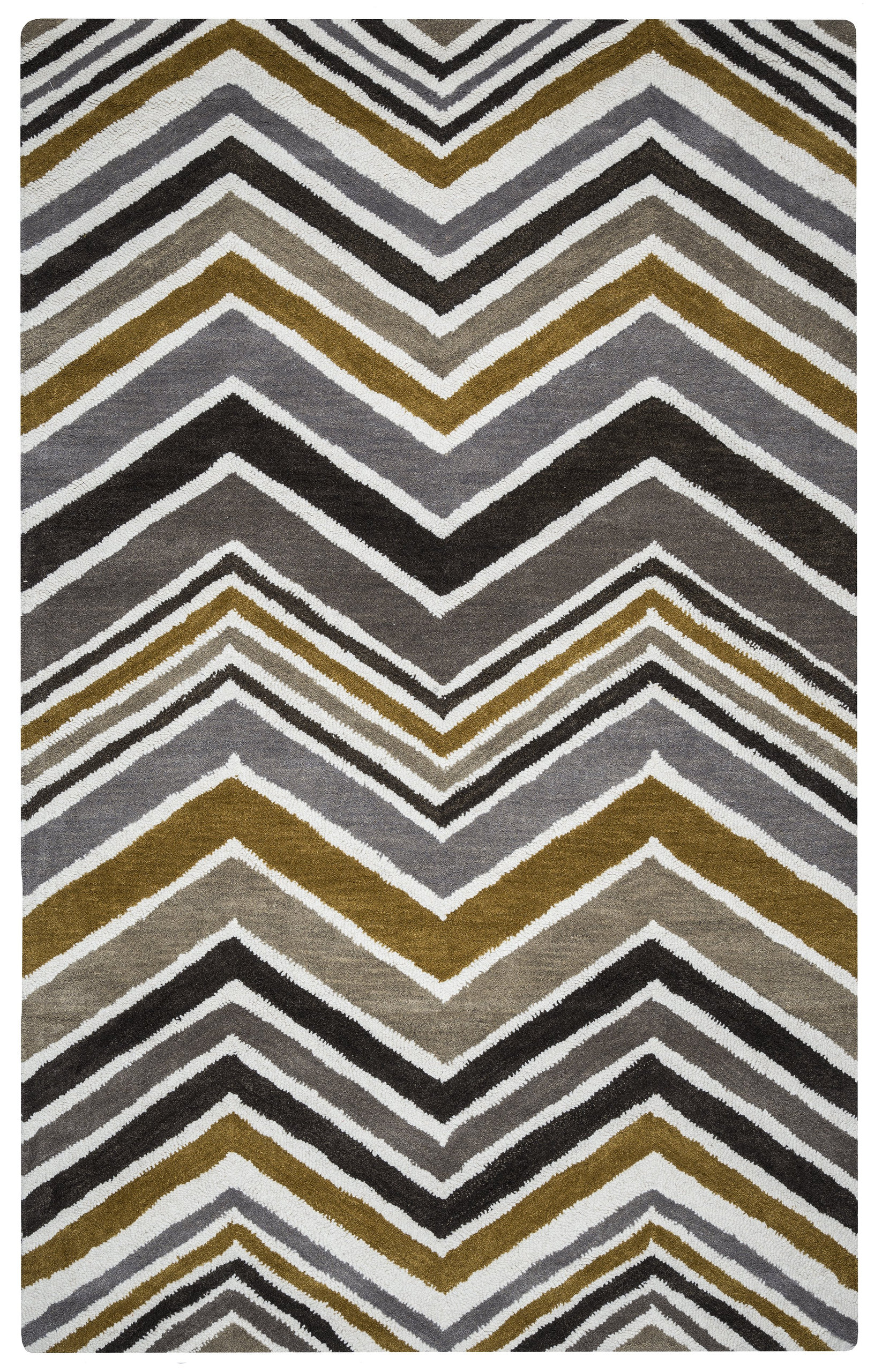 Rizzy Home Rockport RP8827 Multi-Colored Chevron Area Rug, Rectangular ...