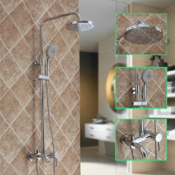 Wall Mount Exposed Design Solid Brass Bathroom Rain Shower Faucet Set with Handh - Products