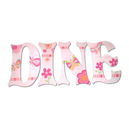 Custom Painted Butterfly Letters - Wall Letters