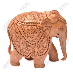 SERENE CARVINGS WOODEN ELEPHANT - Decorative Objects And Figurines