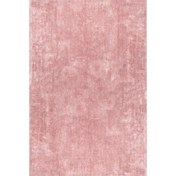 nuLOOM Loni Solid Machine Washable Shag Area Rug, Pink 8' x 10'