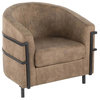 Lumisource Colby Tub Chair, Black Metal With Brown Cowboy