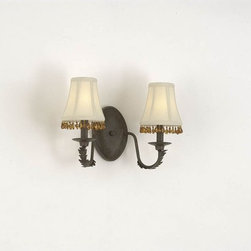 H-2980-2B-104 2-Light Wall Fixture with Light Shades - Wall Sconces
