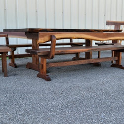 7ft Live Edge Walnut dining Set - Dining Sets