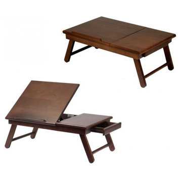 Winsome Wood Alden Lap Desk, Flip Top With Drawer, Foldable Legs